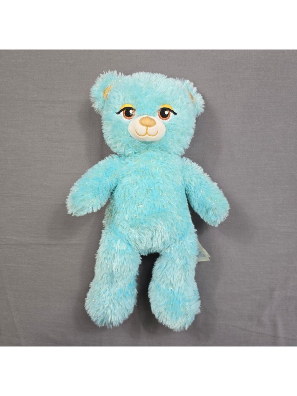 Build-A-Bear Princess Jasmine Plush Blue Sparkly Teddy Bear Stuffed Animal Toy